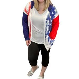 NEW BLUMIN american flag printed zip hoodie in multi